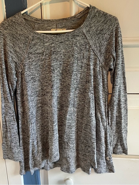 Hollister Tops - Vintage Hollister Marled Grey Long-Sleeve Scoop Neck Tee